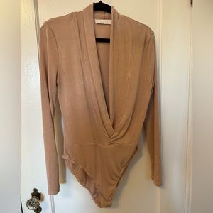 ASTR The Label Blush Shimmer Bodysuit, size L; great condition